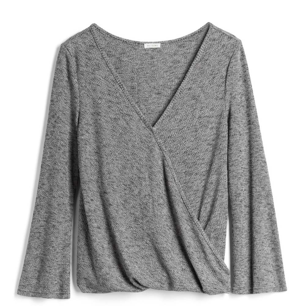 En Creme "Tatia" Cross Front Knit Top M/L